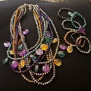 Sassy Jones Peacock Malia Necklace and Bracelet.